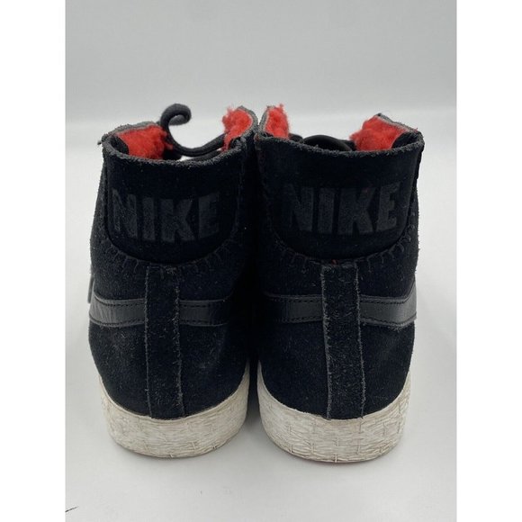 Nike Women’s Blazer Mid Premium Suede Shoes Black Red 7.5 403729 007 - Picture 4 of 8